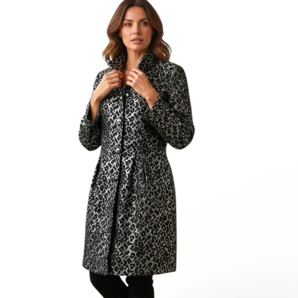 Rachel Roy Textured Velvet & Silk Blend Lightweight Coat Jacket Size 6 - Picture 2 of 15
